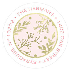 Gilded Garden Round Address Labels