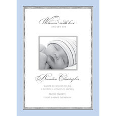 Softly Stated Baby Boy Photo Announcements