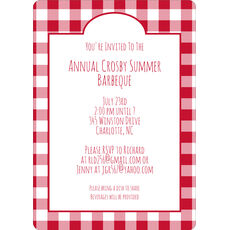 Red Gingham Invitation Template 7