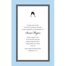 Etched Blue Border Invitations