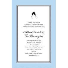 Etched Blue Border Invitations
