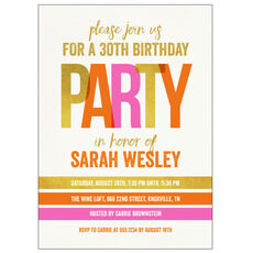 Big Bright Party Invitations