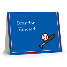 Baseball Blue Folded Note Cards