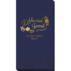 Floral L'Shanah Tovah Guest Towels