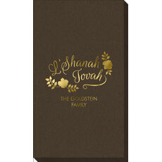 Floral L'Shanah Tovah Linen Like Guest Towels