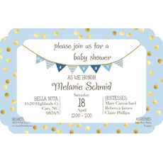 Gold Dots Baby Shower Invitations