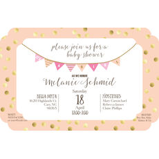 Gold Dots Baby Shower Invitations
