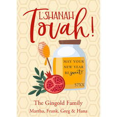 Honeycomb Sweet Blessings Jewish New Year Cards