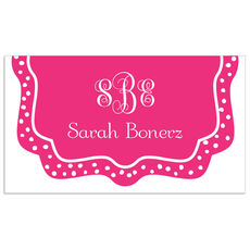 Hot Pink Dotted Border Flat Enclosure Cards