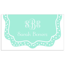 Mint Dotted Border Flat Enclosure Cards