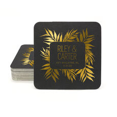 Palm Leaves Square Coasters