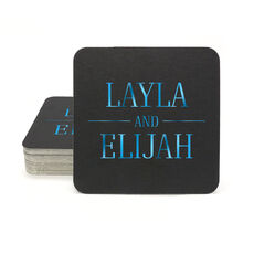 Modern Couple Square Coasters
