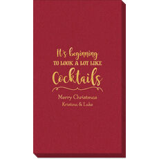 It's Beginning To Look A Lot Like Cocktails Linen Like Guest Towels