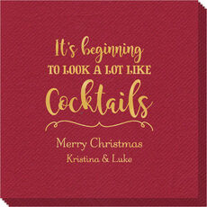 It's Beginning to Look A Lot Like Cocktails Linen Like Napkins