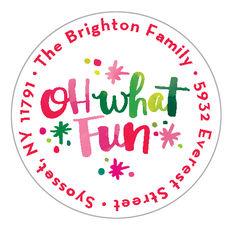 Watercolor Fun Round Address Labels