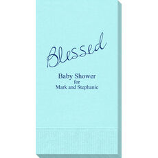 Expressive Script Blessed Guest Towels