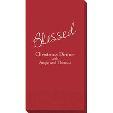 Expressive Script Blessed Guest Towels