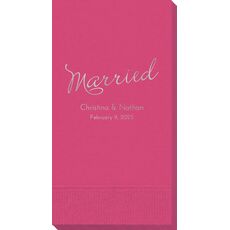 Expressive Script Married Guest Towels