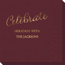 Expressive Script Celebrate Napkins