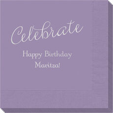 Expressive Script Celebrate Napkins
