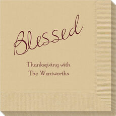 Expressive Script Blessed Napkins