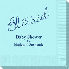 Expressive Script Blessed Napkins