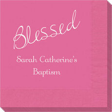 Expressive Script Blessed Napkins