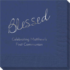 Expressive Script Blessed Napkins