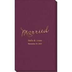 Expressive Script Married Linen Like Guest Towels