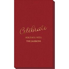 Expressive Script Celebrate Linen Like Guest Towels
