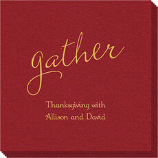 Expressive Script Gather Linen Like Napkins