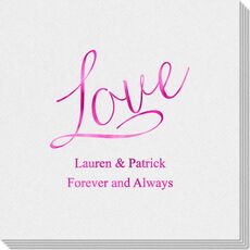 Expressive Script Love Linen Like Napkins