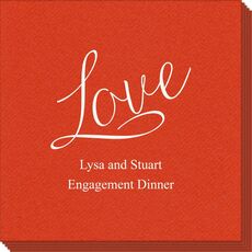 Expressive Script Love Linen Like Napkins