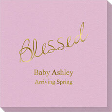 Expressive Script Blessed Linen Like Napkins
