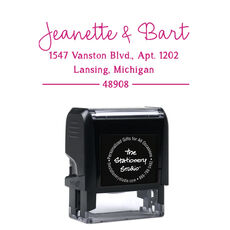 Duo Script Name Rectangular Self-Inking Stamp