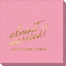 Expressive Script Almost Married Linen Like Napkins
