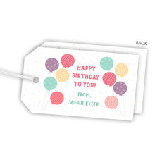 Pink Colorful Balloons Hanging Gift Tags