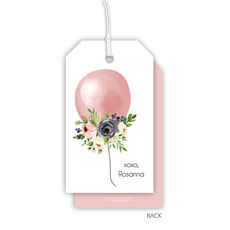 Pink Floral Balloon Hanging Gift Tags