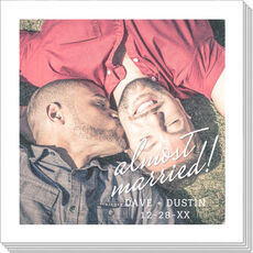 Almost Married Script Photo Napkins