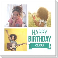 Happy Birthday Banner Photo Napkins