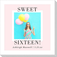 Colored Frame with Your Message Photo Napkins