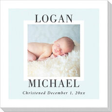 Colored Frame with Your Message Photo Napkins