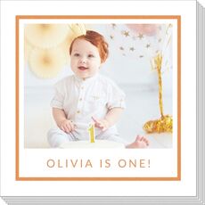 Bold Frame and Text Photo Napkins
