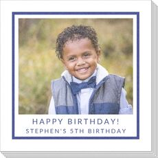 Bold Frame and Text Photo Napkins