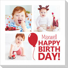 Happy Birthday Balloon Photo Napkins