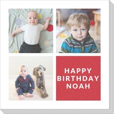 Four Block in Your Color Photo Napkins