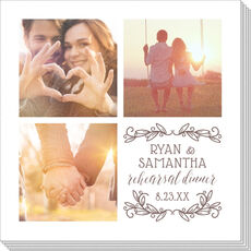 Your Text Vintage Frame Photo Napkins