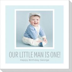 Your Text and Colored Frame Photo Napkins