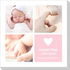 Heart Multi Block Photo Napkins