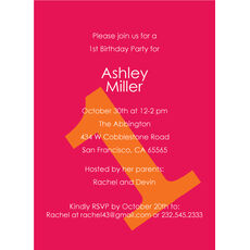 Big Number 1st Birthday Invitations in Your Color Choice